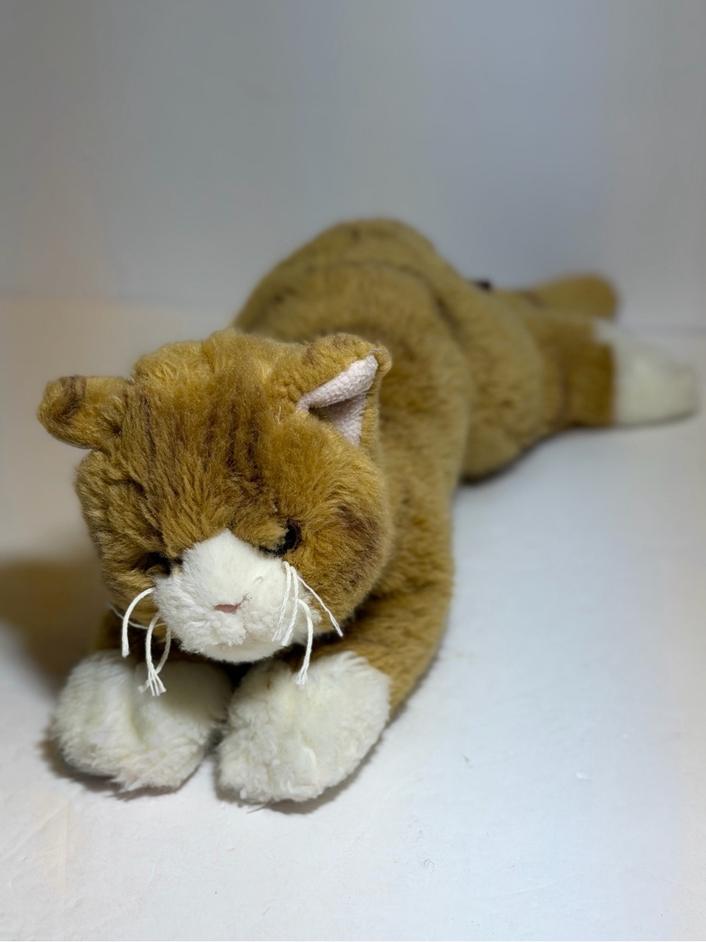 The Bearington Collection Cat Plush Stuffed Animal Tan Striped Tabby Cat Vintage